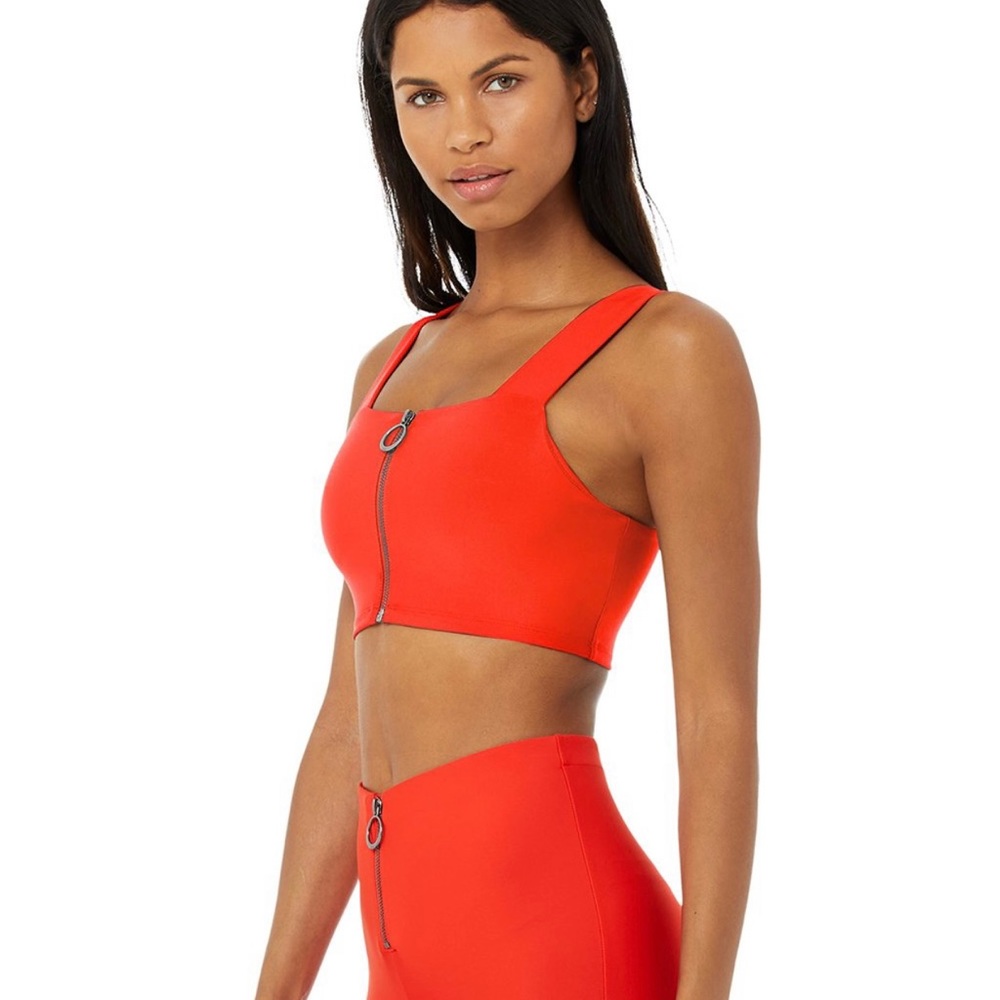 Alo Yoga Fast Crop Top Bra Cherry